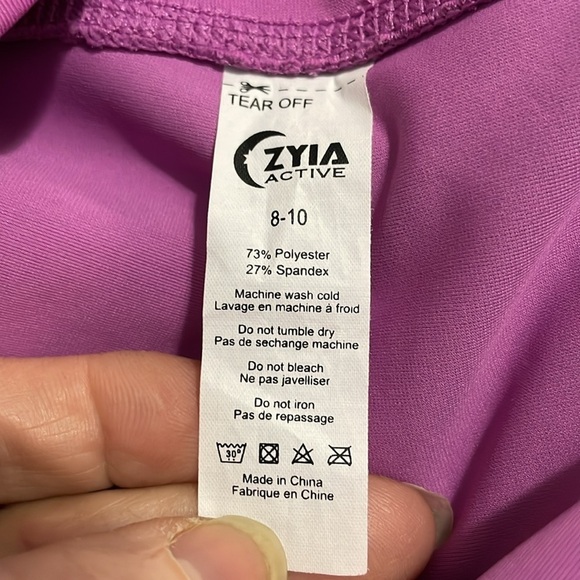 ZYIA |Active |Bright Lilac|Piping |Pocket Light n Tight|Crop |Legging |Size 8-10 - Picture 11 of 16